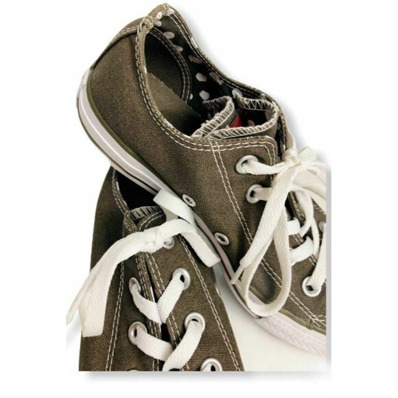 Chuck Taylors Converse All Star Womens 6 Gray Low Top Sneakers Double Tongue Sho - Picture 8 of 8